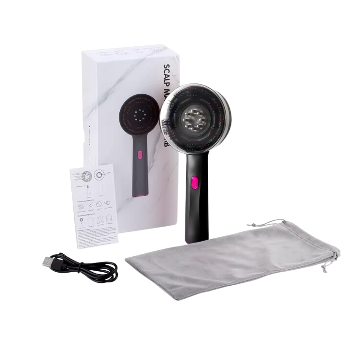 Wohlgefuhl™ | Elektrischer Kopfhaut-Massagekamm Kopfhaut-Öl-Applikator Haarpflege Rotlicht-Kopfmassagegerät für Haaransatzwachstum Anti-Haarausfall Haarbürste