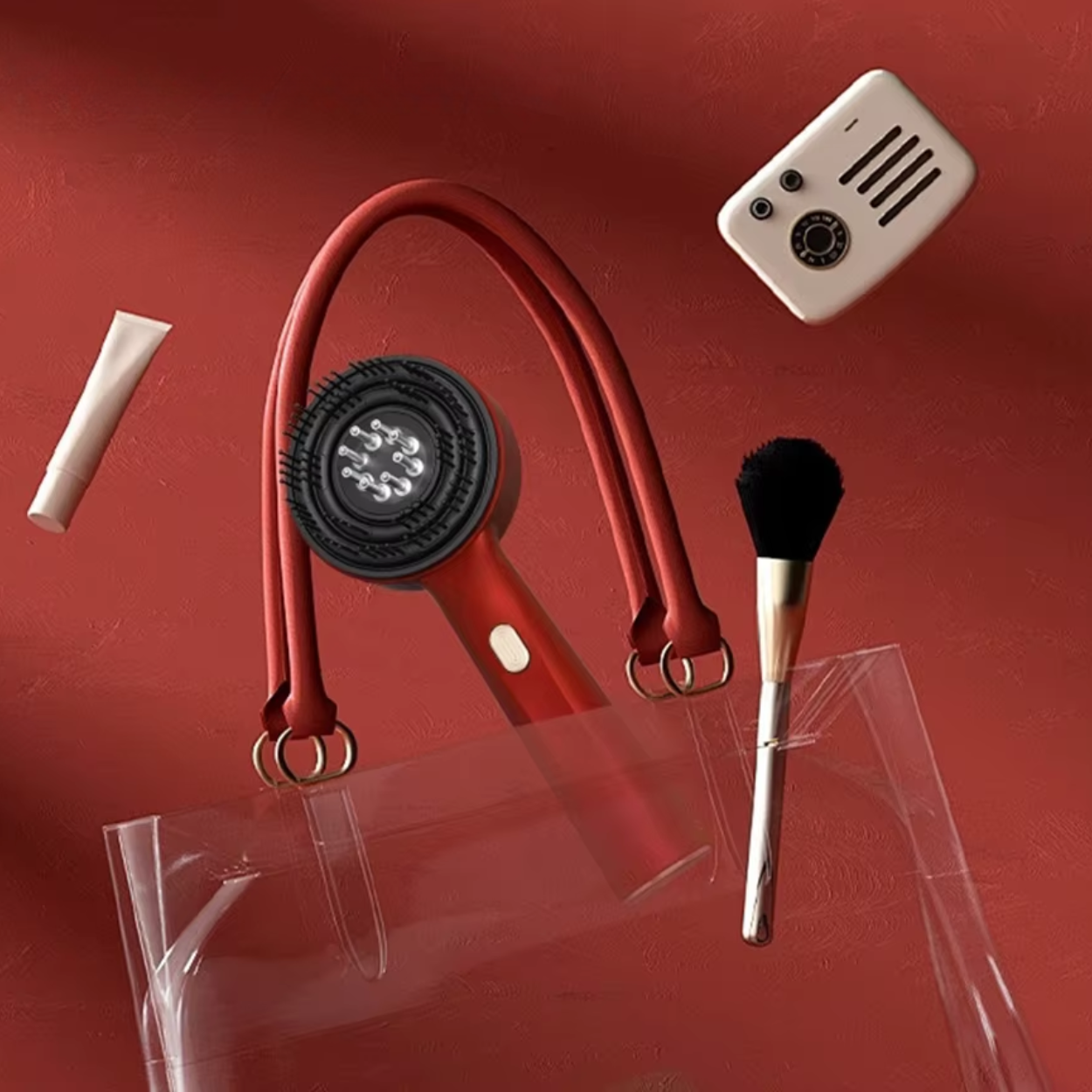 Wohlgefuhl™ | Elektrischer Kopfhaut-Massagekamm Kopfhaut-Öl-Applikator Haarpflege Rotlicht-Kopfmassagegerät für Haaransatzwachstum Anti-Haarausfall Haarbürste