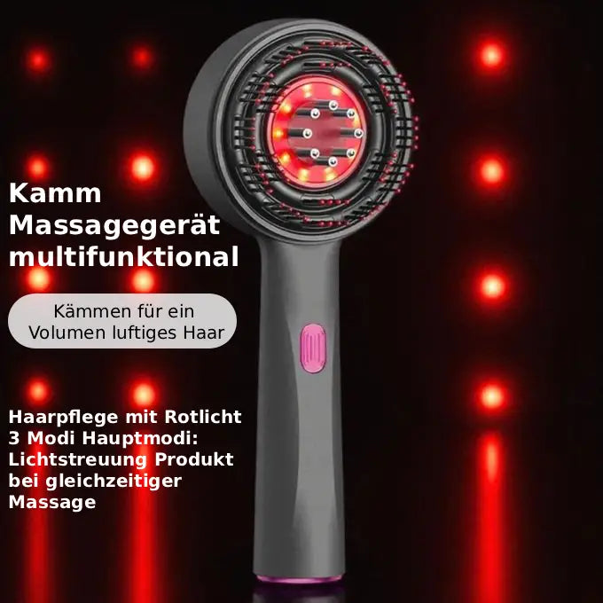 Wohlgefuhl™ | Elektrischer Kopfhaut-Massagekamm Kopfhaut-Öl-Applikator Haarpflege Rotlicht-Kopfmassagegerät für Haaransatzwachstum Anti-Haarausfall Haarbürste