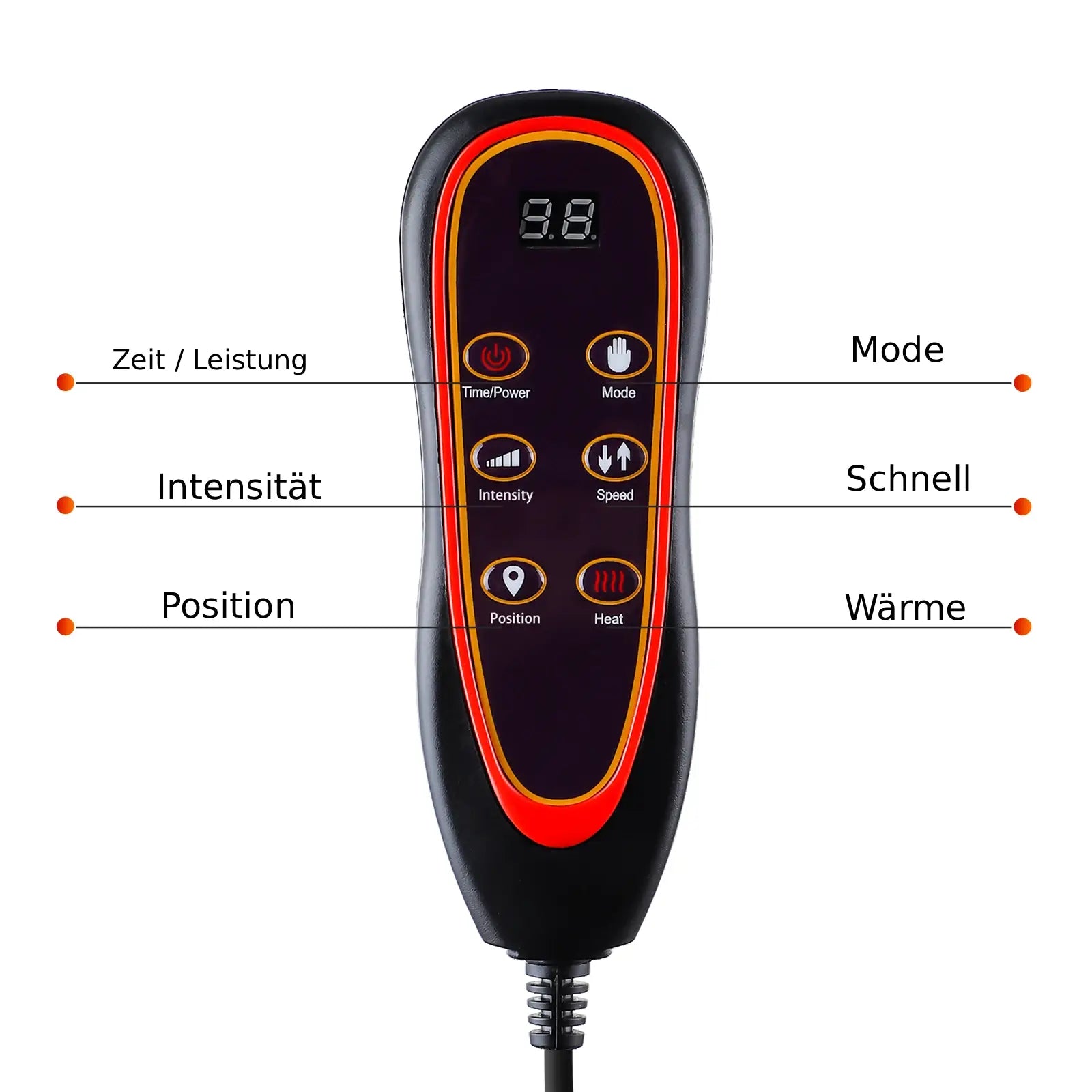 Wohlgefühl™ | Elektrisch beheiztes, vibrierendes Massagekissen - Entlastung für Rücken, Nacken und Lendenwirbelbereich | Haus & Auto Gebrauch